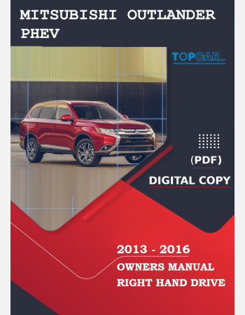 mitsubishi outlander 2013 - 2016 owners manual phev